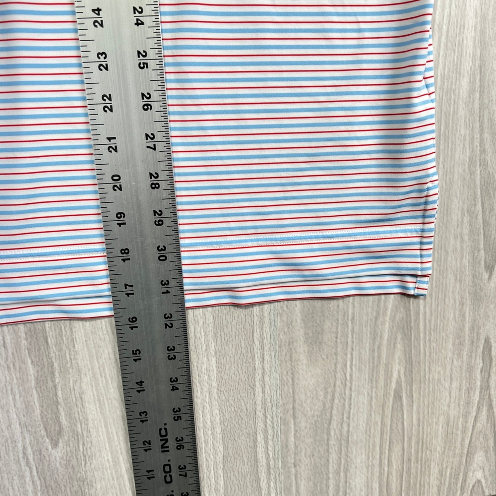 FootJoy Men Large Red White Blue Striped ProDry Performance Golf Polo Shirt - Picture 6 of 8